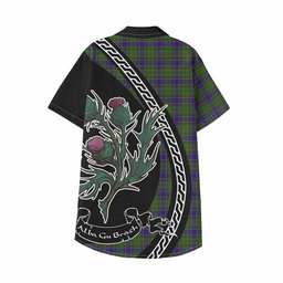 ScotsTee Shop Adam Family Crest Tartan Kid Hawaiian Shirt Alba Thistle Inspired