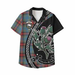 ScotsTee Shop Beaton Family Crest Tartan Kid Hawaiian Shirt Alba Thistle Inspired