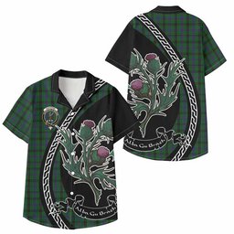 ScotsTee Shop Davidson Family Crest Tartan Kid Hawaiian Shirt Alba Thistle Inspired