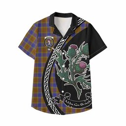 ScotsTee Shop Balfour Family Crest Tartan Kid Hawaiian Shirt Alba Thistle Inspired