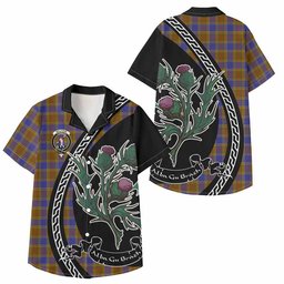 ScotsTee Shop Balfour Family Crest Tartan Kid Hawaiian Shirt Alba Thistle Inspired