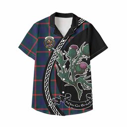 ScotsTee Shop Agnew Family Crest Tartan Kid Hawaiian Shirt Alba Thistle Inspired