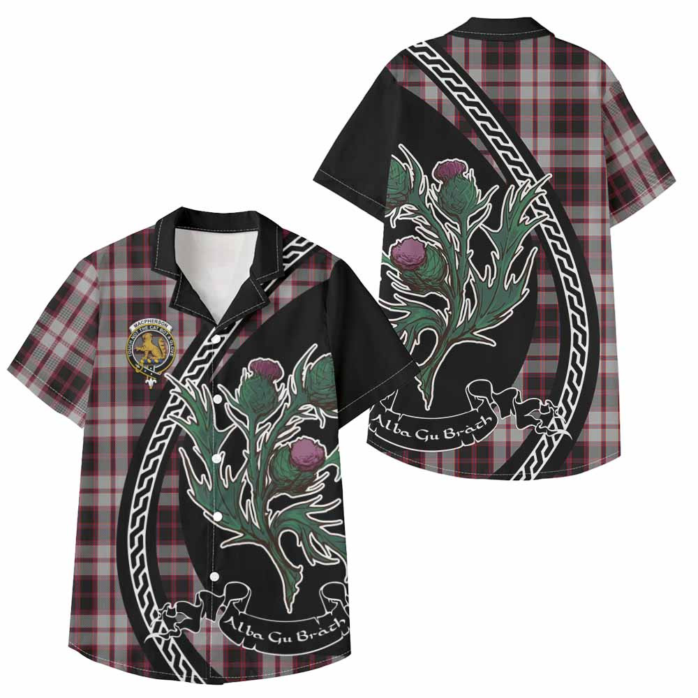 ScotsTee Shop MacPherson (McPherson) Family Crest Tartan Kid Hawaiian Shirt Alba Thistle Inspired