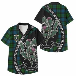ScotsTee Shop MacKay (McKay) Family Crest Tartan Kid Hawaiian Shirt Alba Thistle Inspired