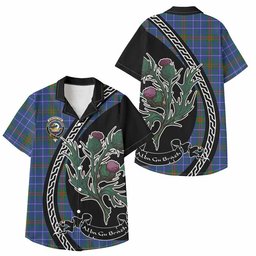 ScotsTee Shop Edmonstone Family Crest Tartan Kid Hawaiian Shirt Alba Thistle Inspired