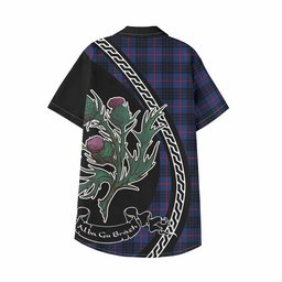 ScotsTee Shop Morgan Family Crest Tartan Kid Hawaiian Shirt Alba Thistle Inspired