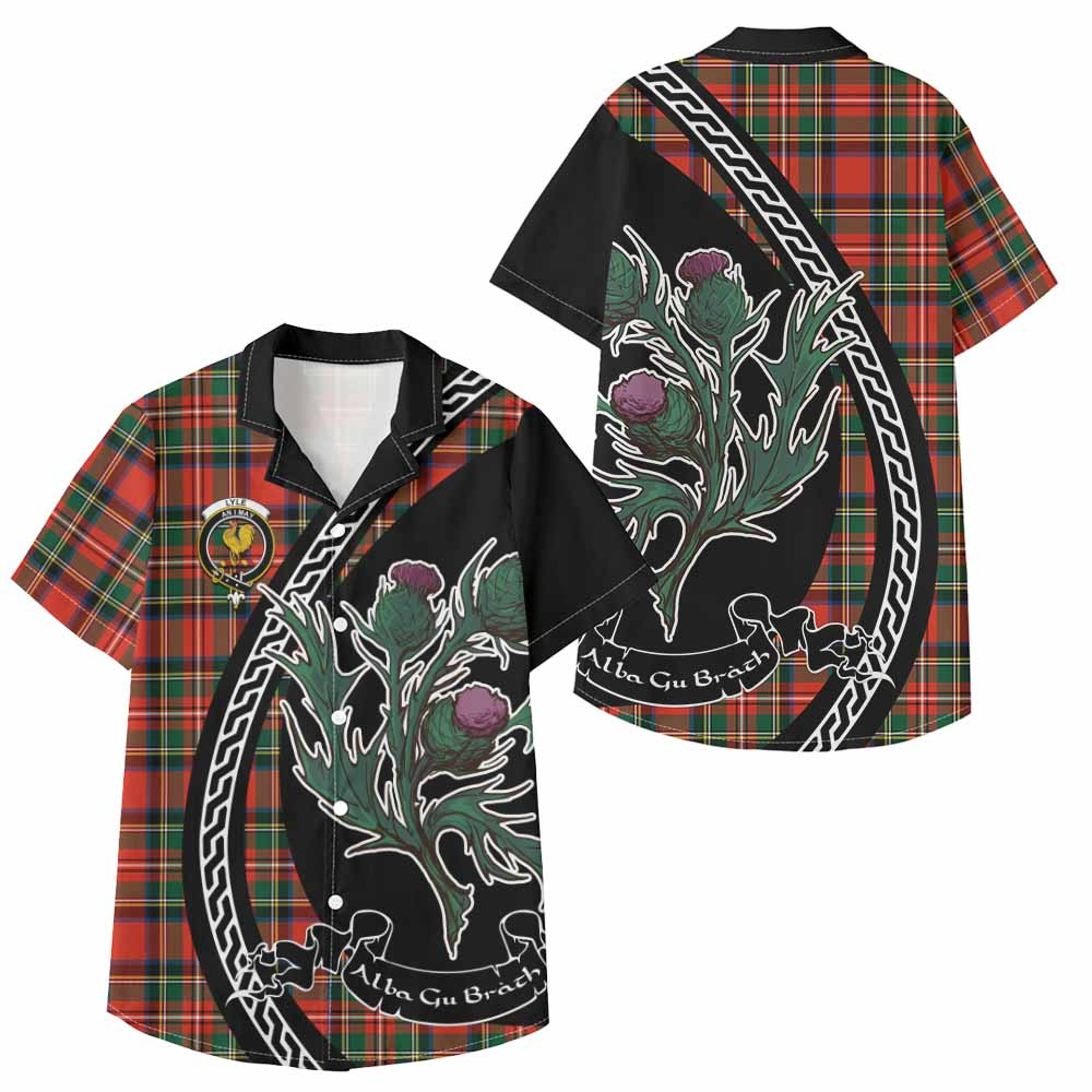 ScotsTee Shop Lyle Family Crest Tartan Kid Hawaiian Shirt Alba Thistle Inspired