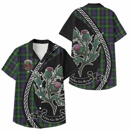 ScotsTee Shop Farquharson Family Crest Tartan Kid Hawaiian Shirt Alba Thistle Inspired
