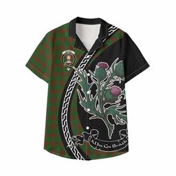 ScotsTee Shop Menzies Family Crest Tartan Kid Hawaiian Shirt Alba Thistle Inspired