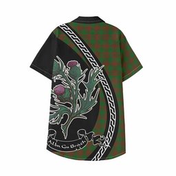 ScotsTee Shop Menzies Family Crest Tartan Kid Hawaiian Shirt Alba Thistle Inspired