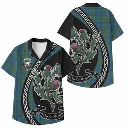 ScotsTee Shop Lockhart Family Crest Tartan Kid Hawaiian Shirt Alba Thistle Inspired