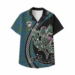 ScotsTee Shop Lockhart Family Crest Tartan Kid Hawaiian Shirt Alba Thistle Inspired