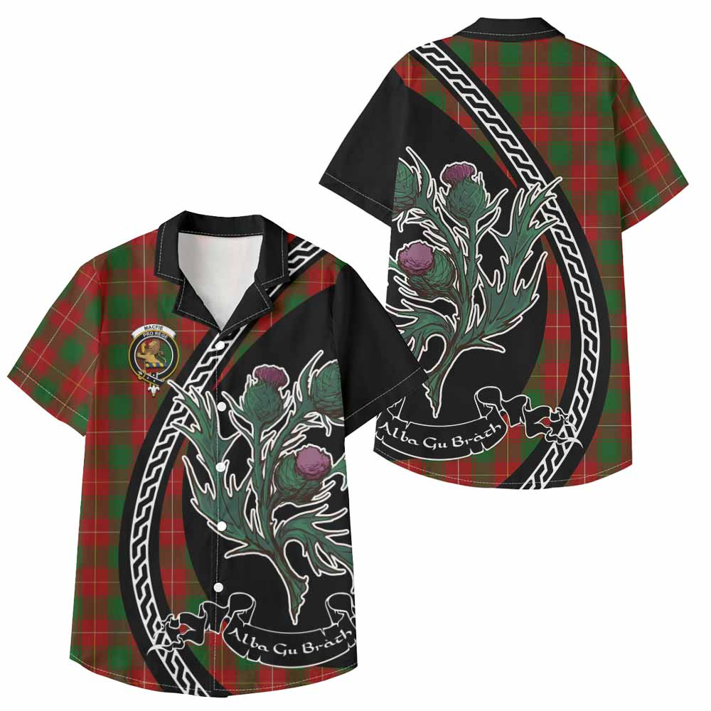 ScotsTee Shop MacFie (McFie) Family Crest Tartan Kid Hawaiian Shirt Alba Thistle Inspired