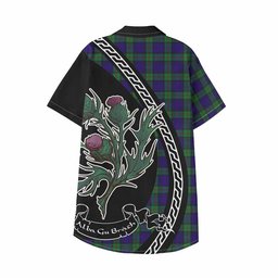 ScotsTee Shop MacKinlay (McKinlay) Family Crest Tartan Kid Hawaiian Shirt Alba Thistle Inspired