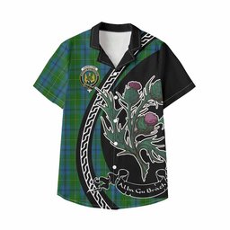 ScotsTee Shop Johnstone (Johnston) Family Crest Tartan Kid Hawaiian Shirt Alba Thistle Inspired