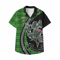 ScotsTee Shop Galloway Family Crest Tartan Kid Hawaiian Shirt Alba Thistle Inspired