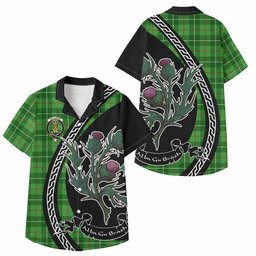 ScotsTee Shop Galloway Family Crest Tartan Kid Hawaiian Shirt Alba Thistle Inspired
