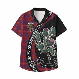 ScotsTee Shop Hamilton Family Crest Tartan Kid Hawaiian Shirt Alba Thistle Inspired