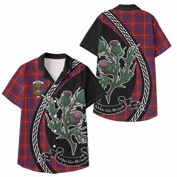 ScotsTee Shop Hamilton Family Crest Tartan Kid Hawaiian Shirt Alba Thistle Inspired