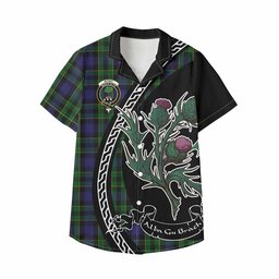 ScotsTee Shop Mowat Family Crest Tartan Kid Hawaiian Shirt Alba Thistle Inspired
