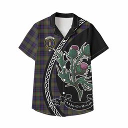ScotsTee Shop MacLellan (McLellan) Family Crest Tartan Kid Hawaiian Shirt Alba Thistle Inspired