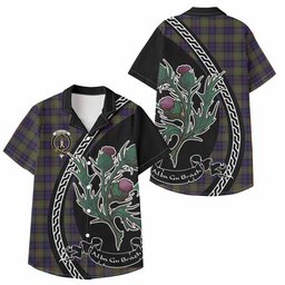 ScotsTee Shop MacLellan (McLellan) Family Crest Tartan Kid Hawaiian Shirt Alba Thistle Inspired