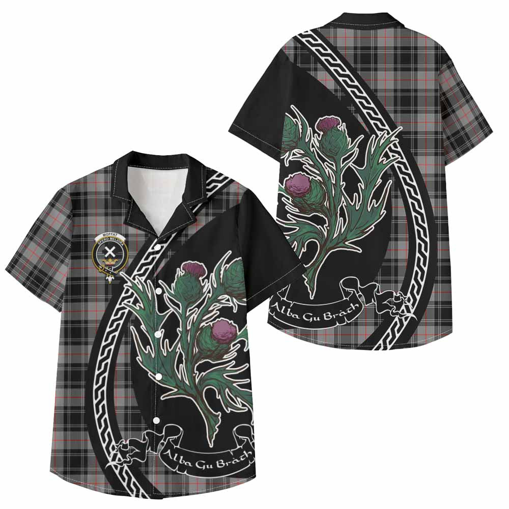 ScotsTee Shop Moffat Family Crest Tartan Kid Hawaiian Shirt Alba Thistle Inspired