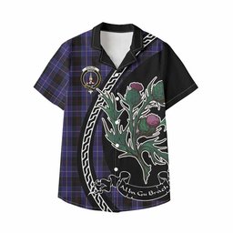 ScotsTee Shop Dunlop Family Crest Tartan Kid Hawaiian Shirt Alba Thistle Inspired