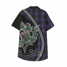 ScotsTee Shop Dunlop Family Crest Tartan Kid Hawaiian Shirt Alba Thistle Inspired
