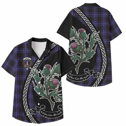 ScotsTee Shop Dunlop Family Crest Tartan Kid Hawaiian Shirt Alba Thistle Inspired