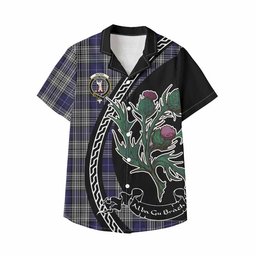 ScotsTee Shop Napier Family Crest Tartan Kid Hawaiian Shirt Alba Thistle Inspired