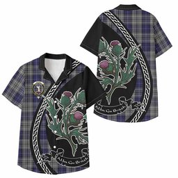 ScotsTee Shop Napier Family Crest Tartan Kid Hawaiian Shirt Alba Thistle Inspired