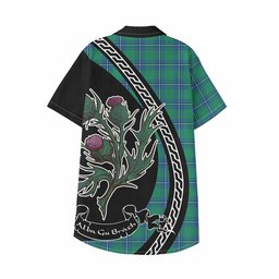 ScotsTee Shop Irvine Family Crest Tartan Kid Hawaiian Shirt Alba Thistle Inspired