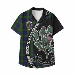 ScotsTee Shop Gunn Family Crest Tartan Kid Hawaiian Shirt Alba Thistle Inspired