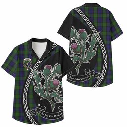 ScotsTee Shop Gunn Family Crest Tartan Kid Hawaiian Shirt Alba Thistle Inspired