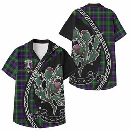 ScotsTee Shop Malcolm Family Crest Tartan Kid Hawaiian Shirt Alba Thistle Inspired