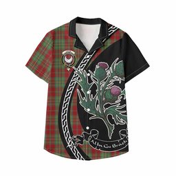 ScotsTee Shop Leask Family Crest Tartan Kid Hawaiian Shirt Alba Thistle Inspired