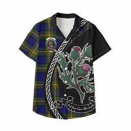 ScotsTee Shop Muir Family Crest Tartan Kid Hawaiian Shirt Alba Thistle Inspired