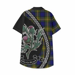 ScotsTee Shop Muir Family Crest Tartan Kid Hawaiian Shirt Alba Thistle Inspired