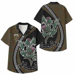 ScotsTee Shop Gray Family Crest Tartan Kid Hawaiian Shirt Alba Thistle Inspired