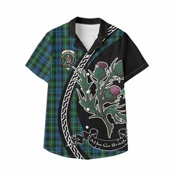 ScotsTee Shop Lyon Family Crest Tartan Kid Hawaiian Shirt Alba Thistle Inspired