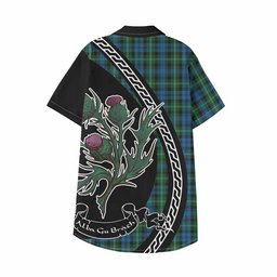 ScotsTee Shop Lyon Family Crest Tartan Kid Hawaiian Shirt Alba Thistle Inspired