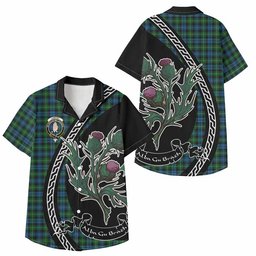 ScotsTee Shop Lamont Family Crest Tartan Kid Hawaiian Shirt Alba Thistle Inspired