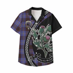ScotsTee Shop Rutherford Family Crest Tartan Kid Hawaiian Shirt Alba Thistle Inspired