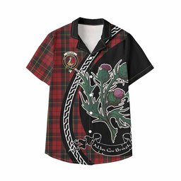 ScotsTee Shop Wallace Family Crest Tartan Kid Hawaiian Shirt Alba Thistle Inspired