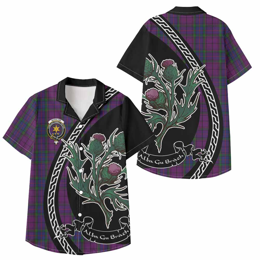 ScotsTee Shop Wardlaw Family Crest Tartan Kid Hawaiian Shirt Alba Thistle Inspired