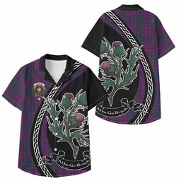 ScotsTee Shop Wardlaw Family Crest Tartan Kid Hawaiian Shirt Alba Thistle Inspired