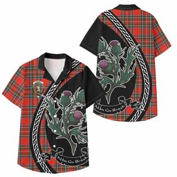 ScotsTee Shop Stewart (Stuart) Family Crest Tartan Kid Hawaiian Shirt Alba Thistle Inspired