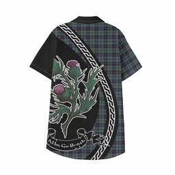 ScotsTee Shop Stephenson (Stevenson) Family Crest Tartan Kid Hawaiian Shirt Alba Thistle Inspired