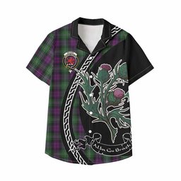 ScotsTee Shop Wilson Family Crest Tartan Kid Hawaiian Shirt Alba Thistle Inspired